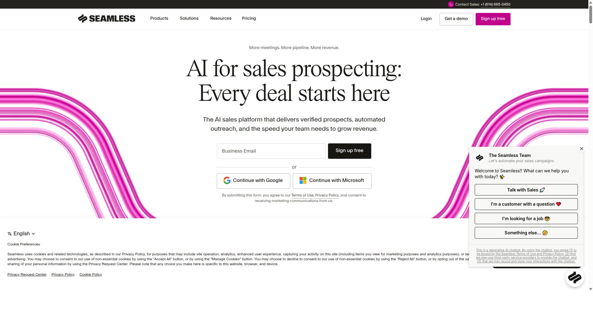 Seamless AI website